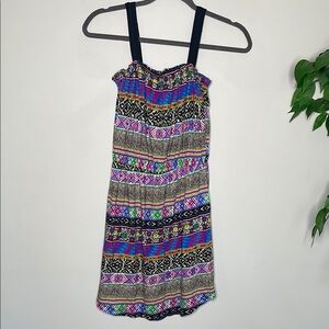 Billabong Purple and Blue Square Neck Midi Sundress